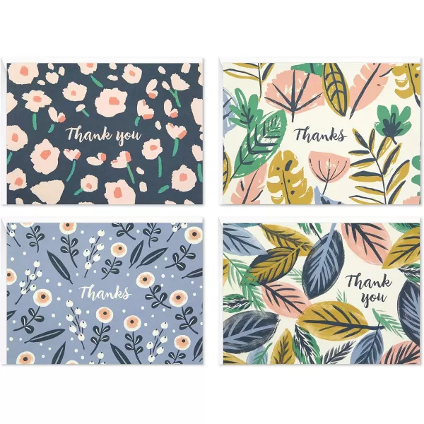 Hallmark Thank You Cards Assortment Foil Hearts and Flowers 48 Thank You Notes and EnvelopesGreeting Card  Painted Florals