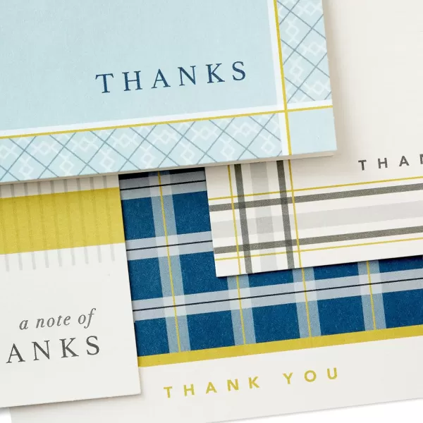 Hallmark Thank You Cards Assortment Stripes and Plaid 48 Cards with EnvelopesStripes  Plaid