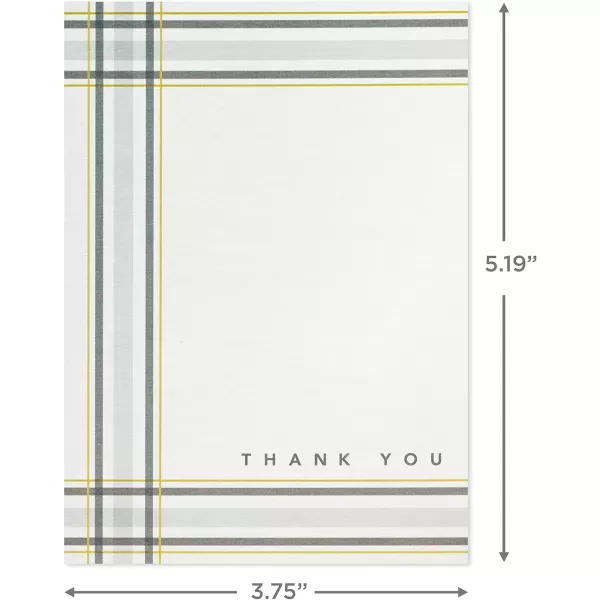 Hallmark Thank You Cards Assortment Stripes and Plaid 48 Cards with EnvelopesStripes  Plaid