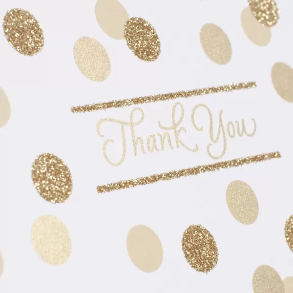 Hallmark Thank You Cards Gold Foil and Glitter Dots 40 Thank You Notes with Envelopes for Wedding Bridal Shower Baby Shower Graduation