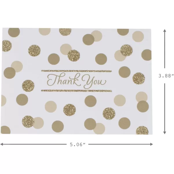 Hallmark Thank You Cards Gold Foil and Glitter Dots 40 Thank You Notes with Envelopes for Wedding Bridal Shower Baby Shower Graduation