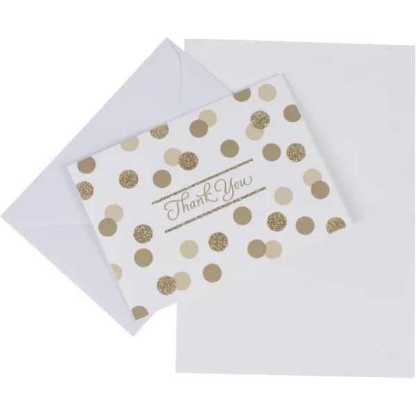 Hallmark Thank You Cards Gold Foil and Glitter Dots 40 Thank You Notes with Envelopes for Wedding Bridal Shower Baby Shower Graduation