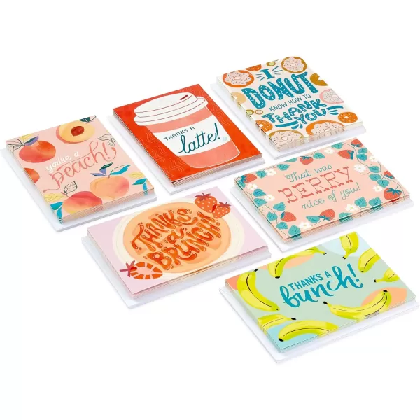 Hallmark Thank You Notes Food Puns 36 Blank Cards with Envelopes Donut Latte Brunch