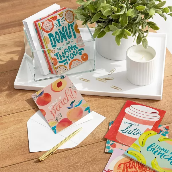 Hallmark Thank You Notes Food Puns 36 Blank Cards with Envelopes Donut Latte Brunch