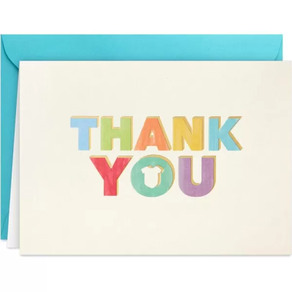 Hallmark Baby Shower Thank You Notes 40 Blank Cards with Envelopes Gender Neutral Rainbow Onesie