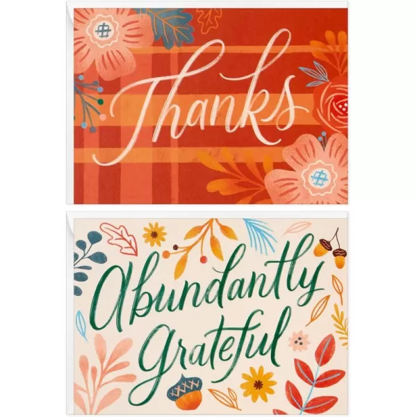 Hallmark Fall Floral Thank You Note Card Assortment 50 Cards with Envelopes for Weddings Teachers Clergy Bosses Thanksgiving