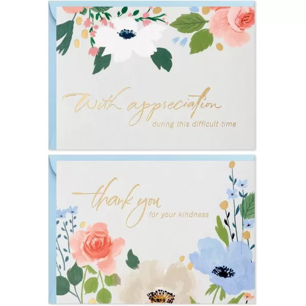 Hallmark Funeral Thank You Cards Assortment Gold Foil Flowers 50 Thank You for Your Sympathy Cards with Envelopes