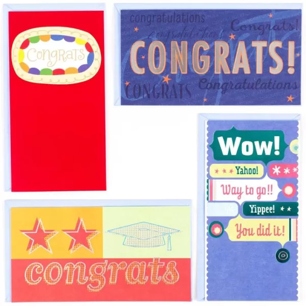 Hallmark Graduation Cards Assortment Hats Off 6 Cards with Envelopes 2 DesignsAssortment  4 Money Holder Cards