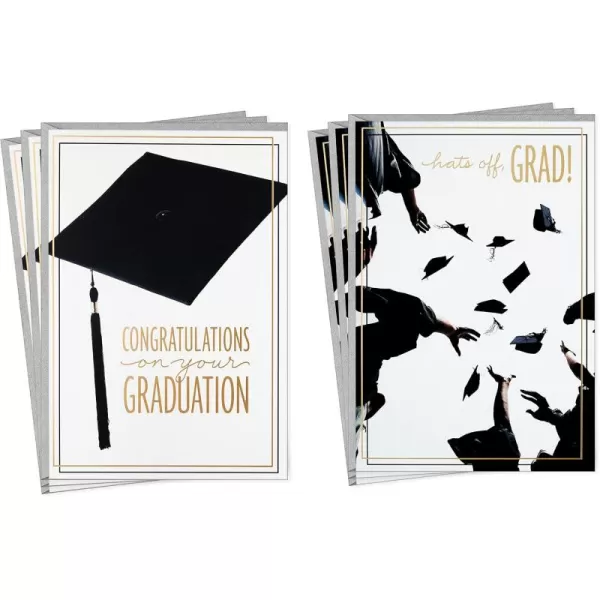 Hallmark Graduation Cards Assortment Hats Off 6 Cards with Envelopes 2 DesignsHats Off  6 Cards