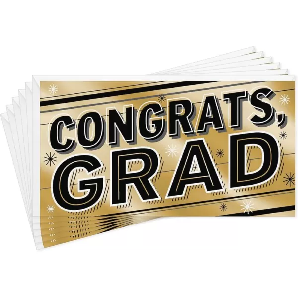 Hallmark Graduation Money Holders or Gift Card Holders Gold Foil Congrats Grad 6 Cards with EnvelopesCongrats Gold Foil  6 Money Holder Cards