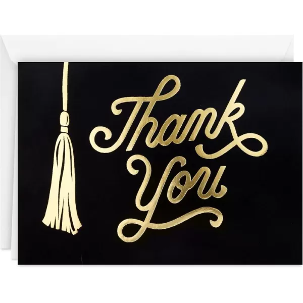 Hallmark Graduation Thank You Cards Bulk Black and Gold Tassel 40 Thank You Notes with Envelopes