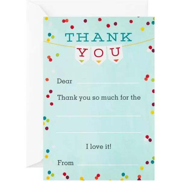 Hallmark Kids Fill in the Blank Thank You Cards 20 Cards with Envelopes