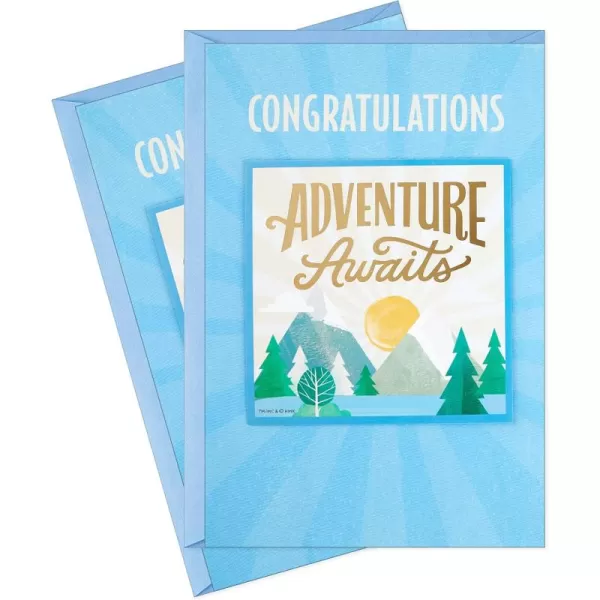 Hallmark Pack of 2 Graduation Cards with Stickers Adventure AwaitsGraduation Adventure Awaits  With Removable Decals