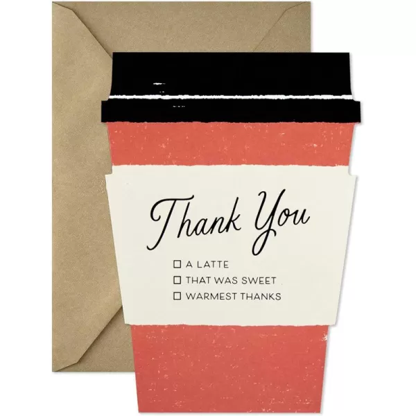 Hallmark Pack of Thank You Cards 15 Thank You Notes with Envelopes Coffee CupCoffee