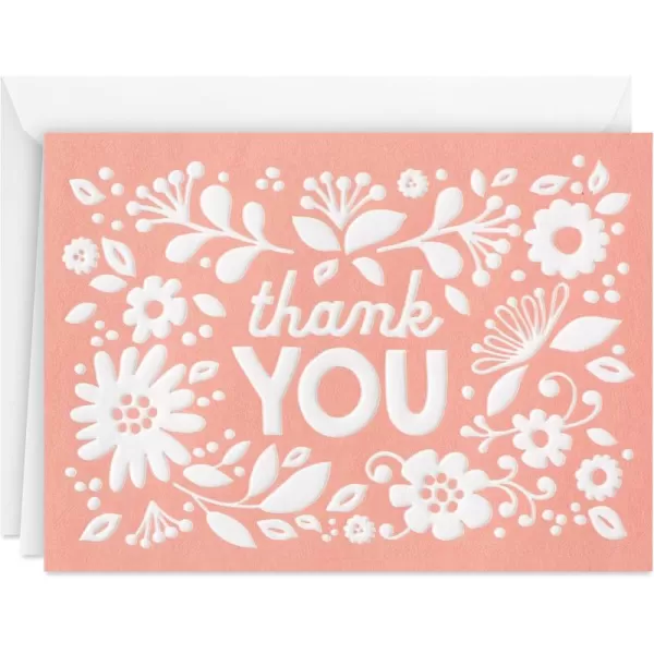 Hallmark Pack of Thank You Cards Pink Rustic Flowers 20 Thank You Notes with Envelopes for Baby Showers Weddings All Occasion20 Count Pack of 1