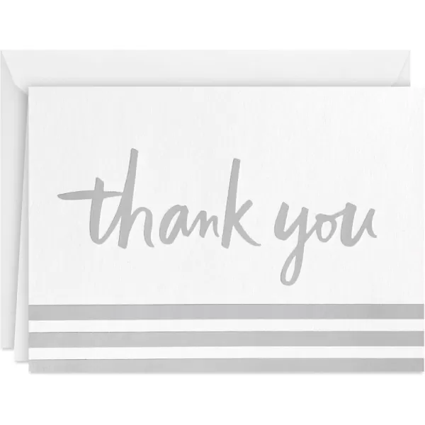 Hallmark Pack of Thank You Cards Silver Foil 20 Thank You Notes with Envelopes