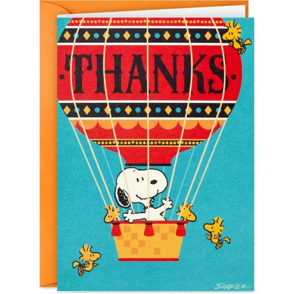 Hallmark Peanuts Thank You Cards Snoopy in Hot Air Balloon 20 Cards with Envelopes