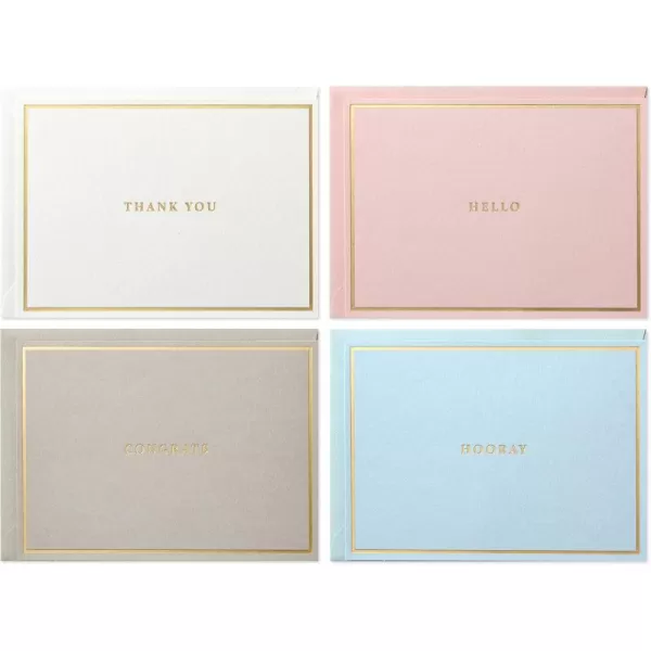 Hallmark Signature Gold Boxed Stationery Note Cards AssortmentCongratulations Cards Blank Cards Thank You Cards 24 Cards With Envelopes and Organizer with DividersSignature Gold