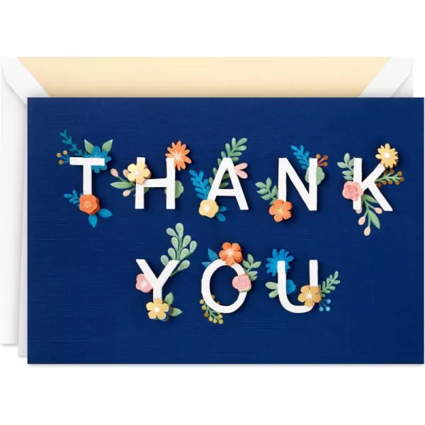 Hallmark Signature Thank You Card for Graduation Teacher Appreciation Administrative Professionals Day or Nurses Day Thanks So MuchFlowers