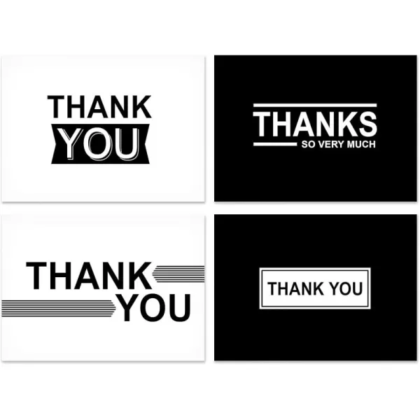 Hallmark Thank You Cards Assortment Black and White Thanks 48 Cards with Envelopes for All OccasionsBlack  White Thanks