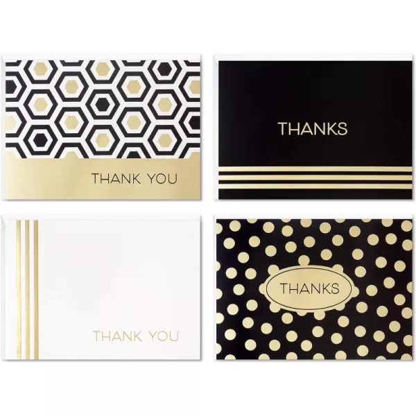 Hallmark Thank You Cards Assortment Black and White Thanks 48 Cards with Envelopes for All OccasionsGeometric