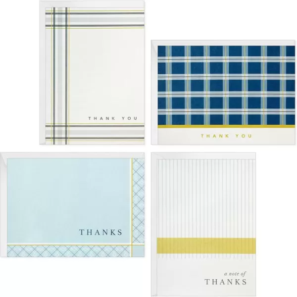 Hallmark Thank You Cards Assortment Stripes and Plaid 48 Cards with EnvelopesStripes  Plaid