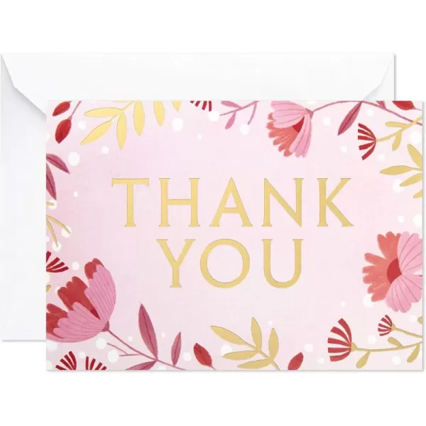 Hallmark Wedding Baby Shower Bridal Shower Thank You Cards Pink Flowers 40 Thank You Notes and Envelopes