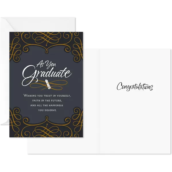 Hallmark Graduation Cards Assortment Gold Foil Neutrals 16 Cards and Envelopes 4 DesignsGold  Black and Ivory