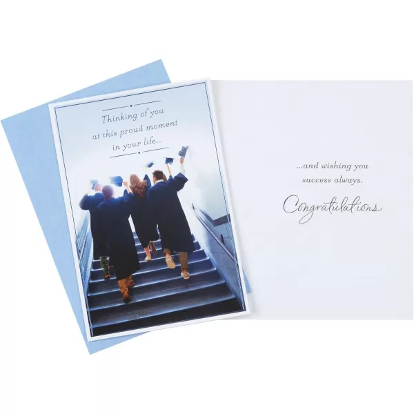 Hallmark Graduation Cards Assortment Wishing You Success 6 Cards with EnvelopesLight Blue and Multicolor