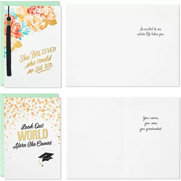 Hallmark Graduation Cards Assortment for Her She Believed She Could 16 Cards and Envelopes 4 DesignsAssorted Graduation Cards for Females