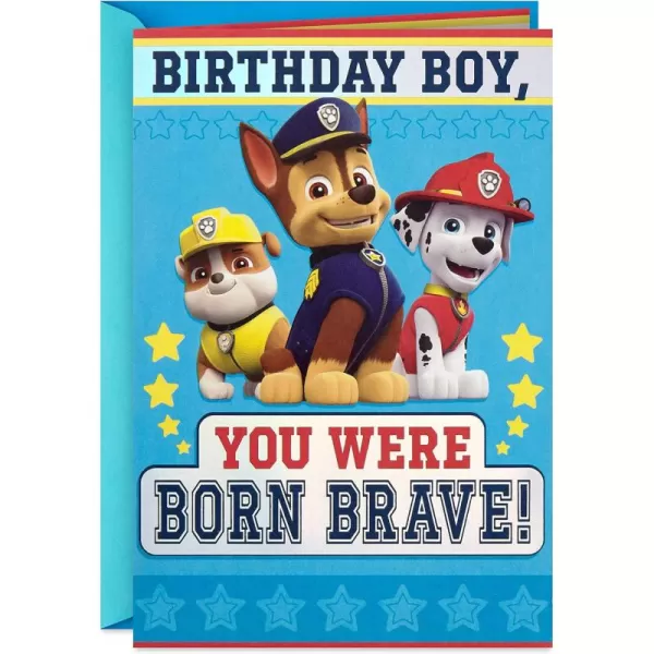 Hallmark Paw Patrol Birthday Card for Boys Born Brave