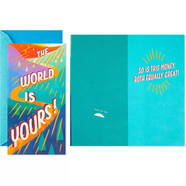 Hallmark Graduation Cards Assortment Better Future Pack of 3 Cards with EnvelopesThe World is Yours  3 Money Holder Cards