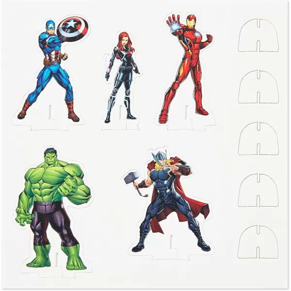 Hallmark Marvel Avengers Pop Up Card Superhero Birthday CakeAssemble  City Scene with Paper Hulk  Black Widow  Captain America  Iron Man Figures