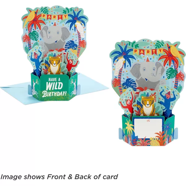 Hallmark Paper Wonder Pack of Pop Up Birthday Cards for Kids Jungle Animals 8 3D Cards and Envelopes