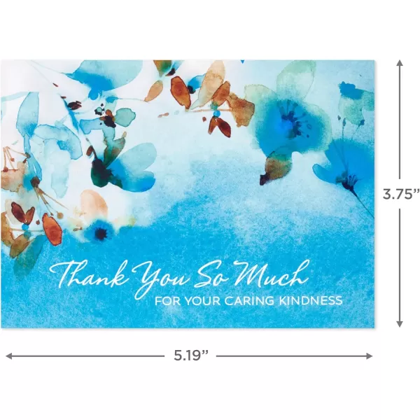 Hallmark Sympathy Thank You Notes 50 Blank Cards with Envelopes Blue Watercolor Flowers