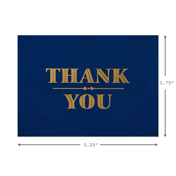 Hallmark Thank You Notes Silver Foil Script 40 Cards and EnvelopesNavy and Gold