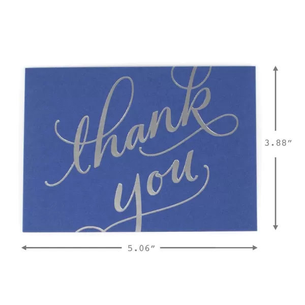 Hallmark Thank You Notes Silver Foil Script 40 Cards and EnvelopesSilver Foil Script