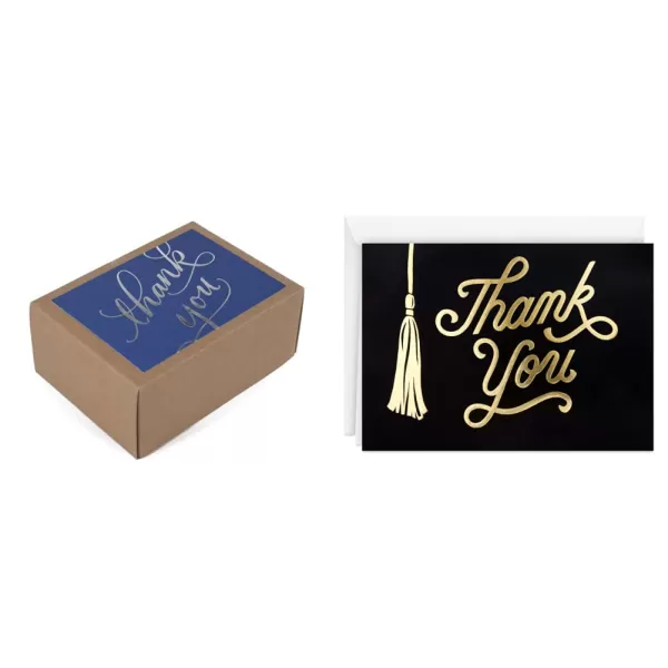 Hallmark Thank You Notes Silver Foil Script 40 Cards and EnvelopesSilver Foil Script