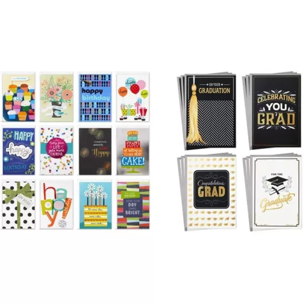 Hallmark Assorted Birthday Greeting Cards 12 Cards and EnvelopesCards  Graduation Cards Assortment