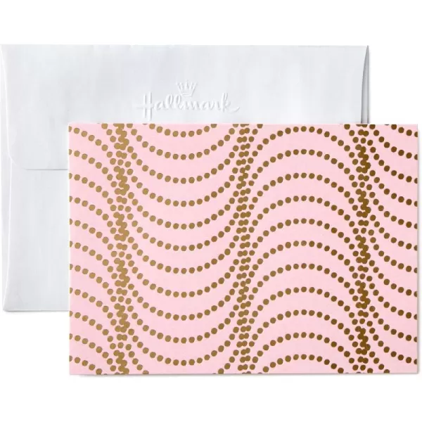 Hallmark Blank Cards Gold Foil Lines 10 Cards with EnvelopesBlush Gold Wave