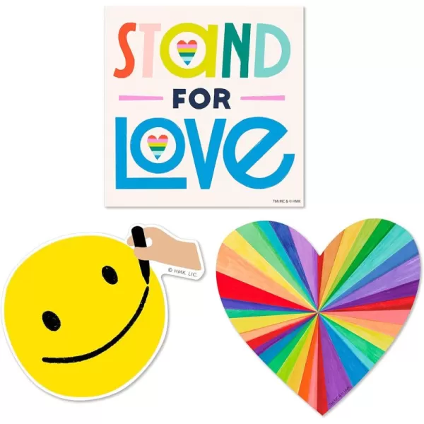 Hallmark Good Mail Pack of 2 Pride Cards or Friendship Cards Loud ProudRainbow Hearts Pride Decals for Teens Or Adults