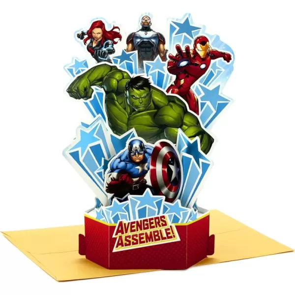 Hallmark Marvel Avengers Pop Up Card Superhero Birthday CakePop Up  Iron Man  Hulk  Captain America