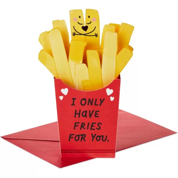 Hallmark Paper Wonder Romantic Pop Up Card Cute Fries for Husband Wife Boyfriend Girlfriend PartnerCute Fries