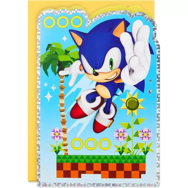 Hallmark SEGA Sonic the Hedgehog Birthday Card for Kids Teens Video Gamers