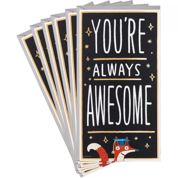 Hallmark Shoebox Funny Graduation Gift Card Holders or Money Holders Youre Always Awesome 6 Cards with EnvelopeAlways Awesome  6 Money Holder Cards