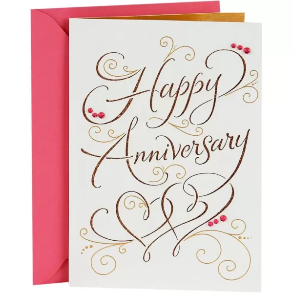 Hallmark Signature Anniversary Card for Couple Champagne CheersHappy Anniversary  White