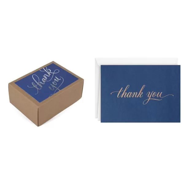 Hallmark Thank You Notes Silver Foil Script 40 Cards and EnvelopesSilver Foil Script