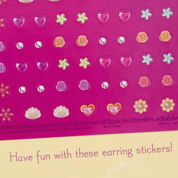 Hallmark Birthday Greeting Card for Kids Disney Princess Earring Stickers