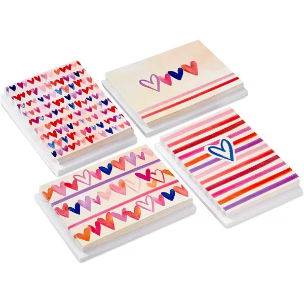 Hallmark Blank Cards Assortment for Valentines Day 48 Cards and Envelopes Pack Watercolor Hearts