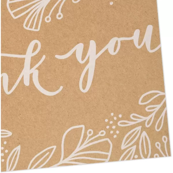 Hallmark Bulk Kraft Thank You Notes 100 Blank Cards with Envelopes for Weddings Engagement Parties Bridal Showers